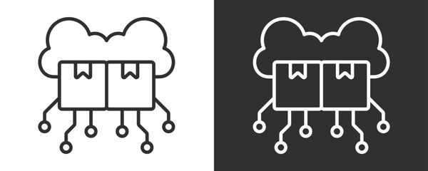 Digital Product Icon Set Vector Collection Isolated In Black And White