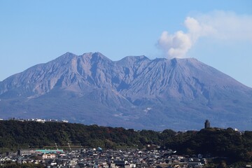 桜島と噴煙