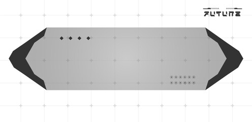 Digital HUD screen white or technology box interface vector editable