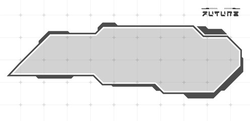 Digital HUD screen white or technology box interface vector editable