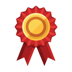 Classic rosette award with a golden ribbon and star detail, symbolizing achievement and victory