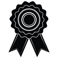 Classic rosette award with a golden ribbon and star detail, symbolizing achievement and victory
