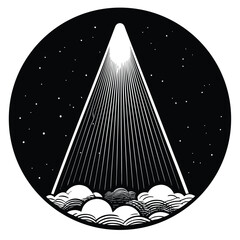 Dark background illuminated by subtle glowing geometric shapes, abstract, modern digital art