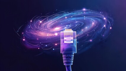 Network cable with a vibrant cosmic background