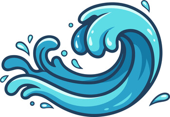 cartoon illustration of a water wave. 