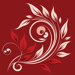 Decorative flourish in a rich, deep red hue, elegant and ornate design element for sophisticated embellishments and branding.