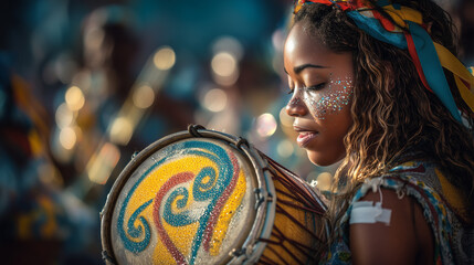Vibrant Kaapse Klopse Tweede Nuwe Jaar Carnival Celebration in Cape Town Featuring Young Drummer