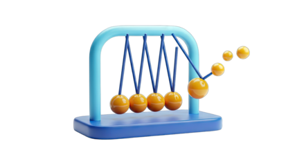 Newton's Cradle Demonstrating Momentum and Energy Transfer
