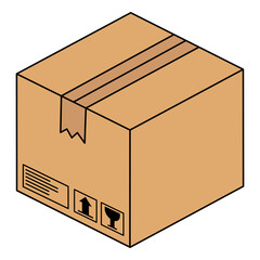 cardboard box on white background, vector illustration
