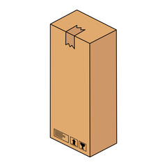 brown cardboard box, vector illustration