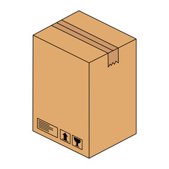 cardboard box package, vector illustration