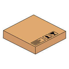 slim cardboard box, vector illustration