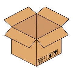 open cardboard box, vector illustration