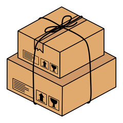 stack of cardboard boxes, vector illustration