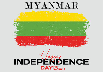 Fototapeta premium Myanmar flag element design national independence day banner