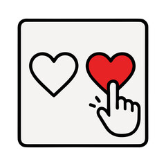 Icon Heart icon filling with color on tap