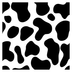 Seamless Black and White Cow Print Pattern