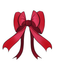 Bright red festive art bow