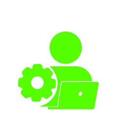 設定作業を行う技術者アイコン(緑)