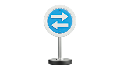 Two-way traffic sign on a white background