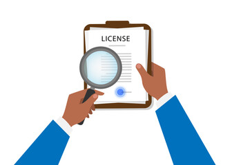 Lawyer Checking Legal Document Flat Illustration stock illustration