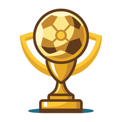 Gleaming golden trophy with a stylized laurel wreath, representing championship, victory, and top achievement
