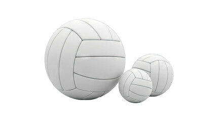 Volleyballs in Various Sizes on White Background