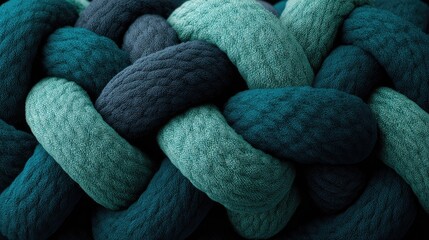 Close Up Woven Textile Pattern In Teal And Turquoise Tones