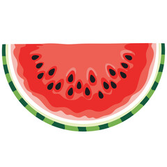 Vibrant Watermelon Slice Illustration. Fresh, Juicy Summer Fruit Wedge with Seeds and Striped Rind. Healthy Snack Graphic Element.