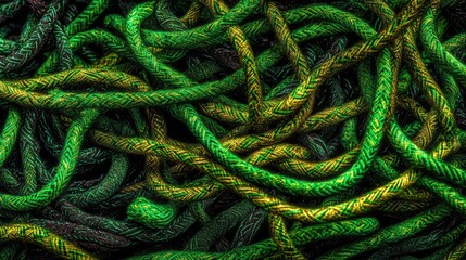 Closeup View Of Intricate Twisted Colorful Strings