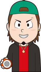 パチンコでニヤリとする若い男性