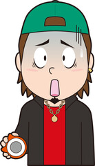 パチンコで青ざめる若い男性