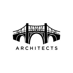 Architects Bridge Logo Design with Arches and Structure.