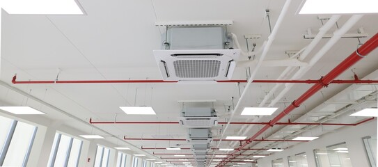 Fire extinguishing system details in the ceiling 