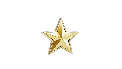 Fototapeta premium Golden Star Isolated on White Background