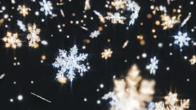 Abstract snowflake patterns against a dark background decorative festive seasonal design