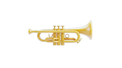 Fototapeta premium Golden Trumpet Isolated on White Background
