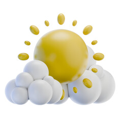 Sun Behind Clouds Illustration