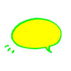 蛍光カラーのクレヨン風手描き吹き出しイラスト　ガサガサ線がかわいいコメント用フレーム素材