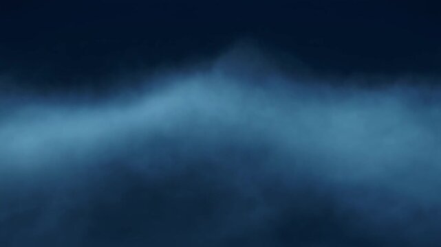 A dark blue cloudy sky with misty clouds and a hint of blue light