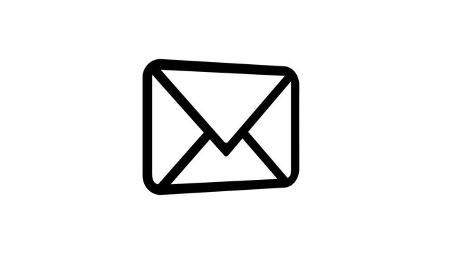 Mail Icon - Email Envelope Symbol on White Background