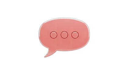 3D Chat Bubble Icon on White Background