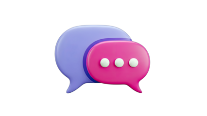 3D Chat Bubbles Icon - Communication Concept