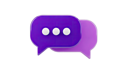 3D Chat Bubbles with Dots - Communication Concept