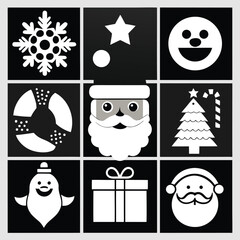 Monochromatic grid of nine perfectly arranged black and white circles, clean, modern, minimalist pattern