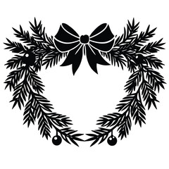 A festive Christmas garland with golden ornaments and pine needles, perfect for holiday decorations and winter themes.