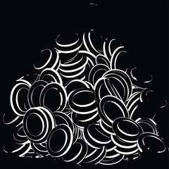 A massive pile of shiny gold coins stacked high, representing wealth, fortune, and abundant success.