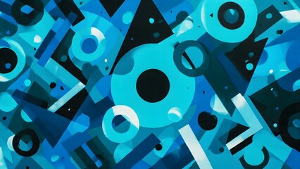 An abstract blue background featuring a digital pattern of 3d circles and round vector discs creates a modern technology wallpaper and artistic business backdrop illustration