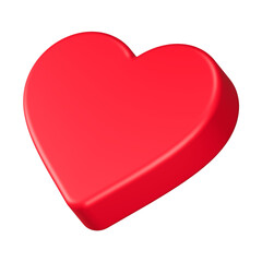 love heart 3d rendering icon red button