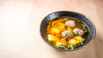 Tatar Lamb Meatball Soup With Vegetables